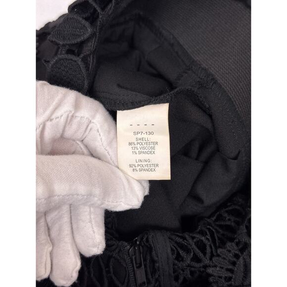 Self Portrait Jumpsuit 2 Womens Eliza Guipure Black Lace Tapered Leg - Picture 10 of 10